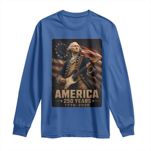 George Washington Playing Guitar USA 250th Anniversary Vintage 4th of July Long Sleeve Shirt