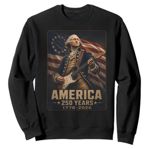 George Washington Playing Guitar USA 250th Anniversary Vintage 4th of July Sweatshirt