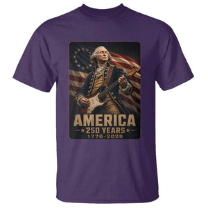 George Washington Playing Guitar USA 250th Anniversary Vintage 4th of July T Shirt