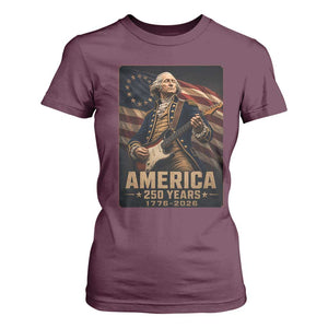 George Washington Playing Guitar USA 250th Anniversary Vintage 4th of July T Shirt For Women