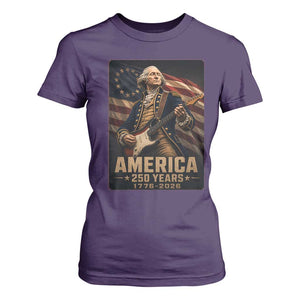 George Washington Playing Guitar USA 250th Anniversary Vintage 4th of July T Shirt For Women