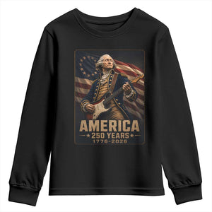 George Washington Playing Guitar USA 250th Anniversary Vintage 4th of July Youth Sweatshirt