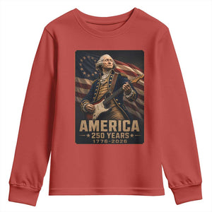 George Washington Playing Guitar USA 250th Anniversary Vintage 4th of July Youth Sweatshirt