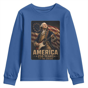 George Washington Playing Guitar USA 250th Anniversary Vintage 4th of July Youth Sweatshirt