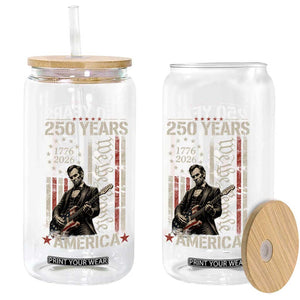 Abraham Lincoln Playing Guitar 4th July 250 Years America Glass Can TS11 Print Your Wear