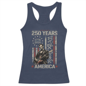 Abraham Lincoln Playing Guitar 4th July 250 Years America Racerback Tank Top TS11 Navy Print Your Wear