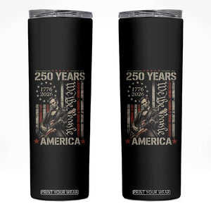 Abraham Lincoln Playing Guitar 4th July 250 Years America Skinny Tumbler TS11 Black Print Your Wear