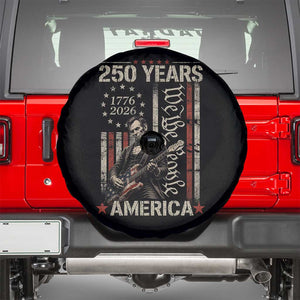 Abraham Lincoln Playing Guitar 4th July 250 Years America Spare Tire Cover TS11 Black Print Your Wear