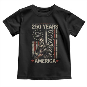 Abraham Lincoln Playing Guitar 4th July 250 Years America Toddler T Shirt TS11 Black Print Your Wear