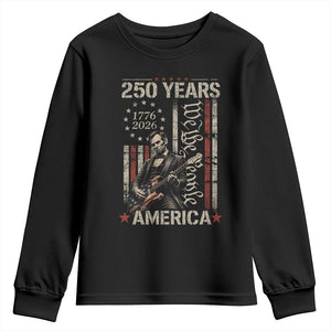 Abraham Lincoln Playing Guitar 4th July 250 Years America Youth Sweatshirt TS11 Black Print Your Wear