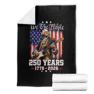 George Washington Playing Guitar 250th Anniversary USA Throw Blanket We The People 250 Years 1776 2026