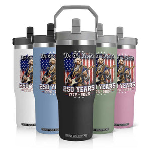 George Washington Playing Guitar 250th Anniversary USA Flip Straw Tumbler We The People 250 Years 1776 2026