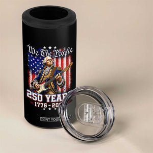 George Washington Playing Guitar 250th Anniversary USA 4 in 1 Can Cooler Tumbler We The People 250 Years 1776 2026