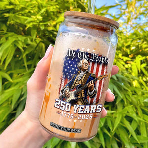 George Washington Playing Guitar 250th Anniversary USA Glass Can We The People 250 Years 1776 2026