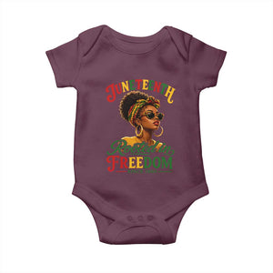 Juneteenth Rooted In Freedom Since 1865 Baby Onesie Black Women African American TS11 Maroon Print Your Wear