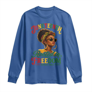 Juneteenth Rooted In Freedom Since 1865 Long Sleeve Shirt Black Women African American TS11 Royal Blue Print Your Wear