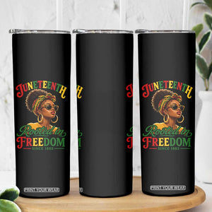 Juneteenth Rooted In Freedom Since 1865 Skinny Tumbler Black Women African American TS11 Print Your Wear