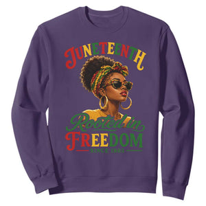 Juneteenth Rooted In Freedom Since 1865 Sweatshirt Black Women African American TS11 Purple Print Your Wear
