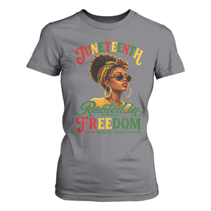 Juneteenth Rooted In Freedom Since 1865 T Shirt For Women Black Women African American TS11 Charcoal Print Your Wear