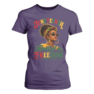 Juneteenth Rooted In Freedom Since 1865 T Shirt For Women Black Women African American TS11 Purple Print Your Wear