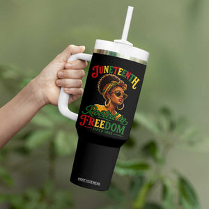 Juneteenth Rooted In Freedom Since 1865 Tumbler With Handle Black Women African American TS11 Print Your Wear