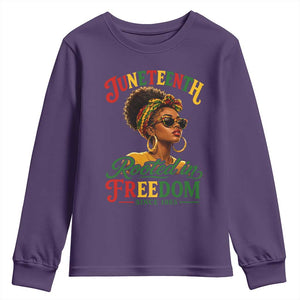 Juneteenth Rooted In Freedom Since 1865 Youth Sweatshirt Black Women African American TS11 Purple Print Your Wear
