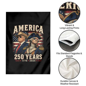 250th Anniversary USA George Washington and US Nations Leader Garden Flag America 250 Years 1776 2026