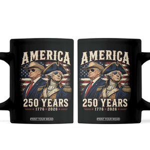 250th Anniversary USA George Washington and US Nations Leader Coffee Mug America 250 Years 1776 2026