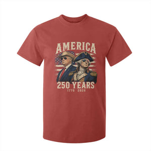 250th Anniversary USA George Washington and US Nations Leader T Shirt For Kid America 250 Years 1776 2026