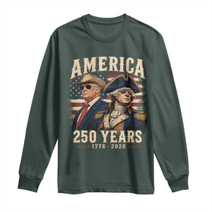 250th Anniversary USA George Washington and US Nations Leader Long Sleeve Shirt America 250 Years 1776 2026