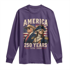 250th Anniversary USA George Washington and US Nations Leader Long Sleeve Shirt America 250 Years 1776 2026