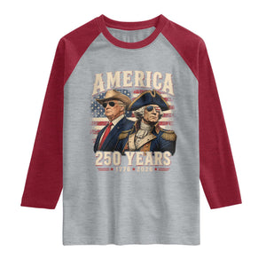 250th Anniversary USA George Washington and US Nations Leader Raglan Shirt America 250 Years 1776 2026