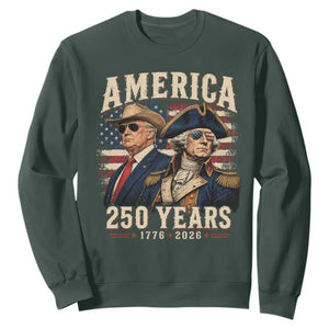 250th Anniversary USA George Washington and US Nations Leader Sweatshirt America 250 Years 1776 2026