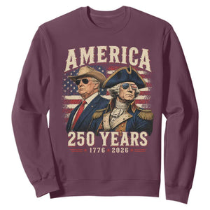 250th Anniversary USA George Washington and US Nations Leader Sweatshirt America 250 Years 1776 2026