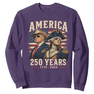 250th Anniversary USA George Washington and US Nations Leader Sweatshirt America 250 Years 1776 2026