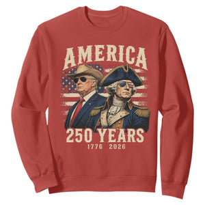 250th Anniversary USA George Washington and US Nations Leader Sweatshirt America 250 Years 1776 2026