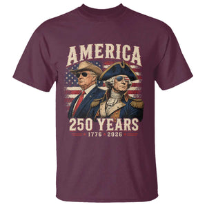 250th Anniversary USA George Washington and US Nations Leader T Shirt America 250 Years 1776 2026