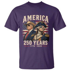 250th Anniversary USA George Washington and US Nations Leader T Shirt America 250 Years 1776 2026