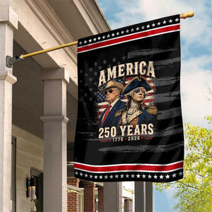 250th Anniversary USA George Washington and US Nations Leader Patriotic Garden Flag America 250 Years 1776 2026