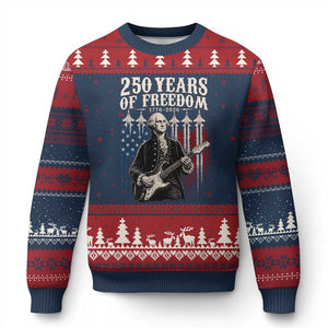 George Washington Playing Guitar 250 Years of Freedom Ugly Christmas Sweater