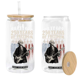 George Washington Playing Guitar 250 Years of Freedom Glass Can