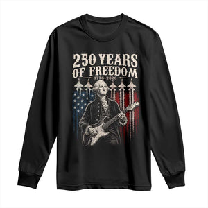 George Washington Playing Guitar 250 Years of Freedom Long Sleeve Shirt