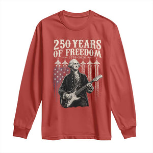 George Washington Playing Guitar 250 Years of Freedom Long Sleeve Shirt