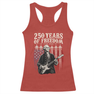 George Washington Playing Guitar 250 Years of Freedom Racerback Tank Top