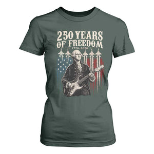 George Washington Playing Guitar 250 Years of Freedom T Shirt For Women