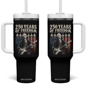 George Washington Playing Guitar 250 Years of Freedom Tumbler With Handle