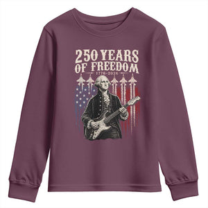George Washington Playing Guitar 250 Years of Freedom Youth Sweatshirt