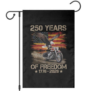 250 Years Of Freedom Patriotic Biker US Flag Motorcycle Lover Garden Flag