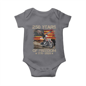 250 Years Of Freedom Patriotic Biker US Flag Motorcycle Lover Baby Onesie