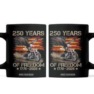 250 Years Of Freedom Patriotic Biker US Flag Motorcycle Lover Coffee Mug